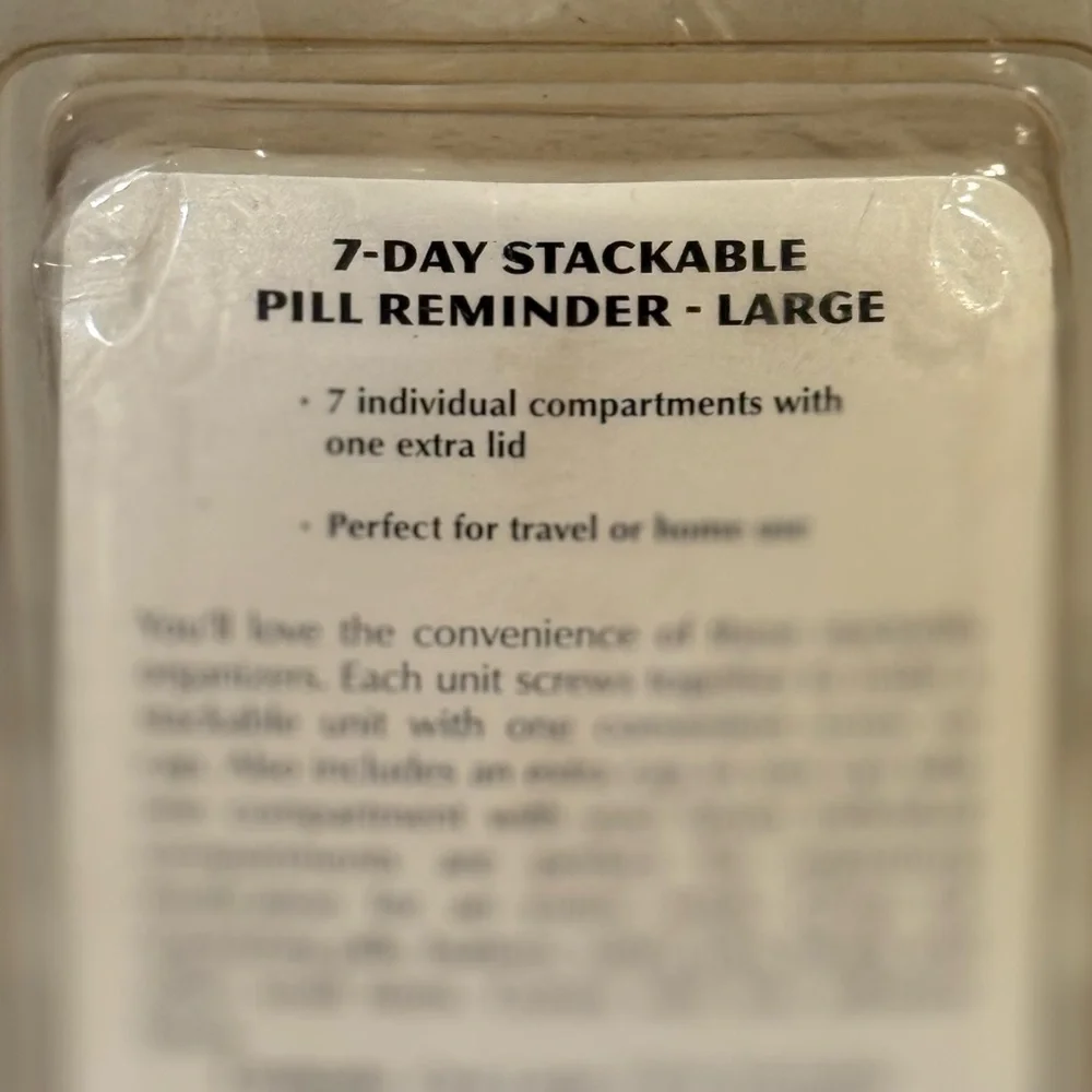 Ezy Dose Clear 7-Day Stackable Pill Reminder ~ Large ~ NEW
